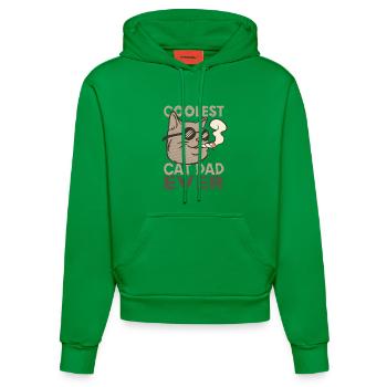 Cat Dad - Organic Fitted Hoodie Made in EU - City Green - Front