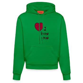T-shirt for lovers - Organic Fitted Hoodie Made in EU - City Green - Front