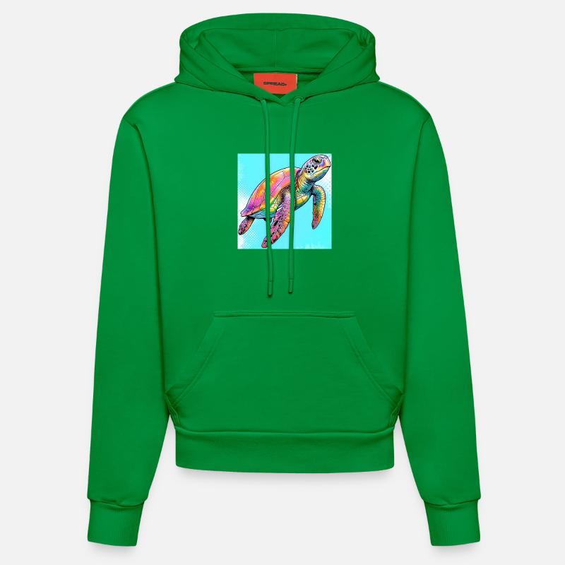 tortue - Sweat à capuche bio ajusté fabriqué en UE - City Green