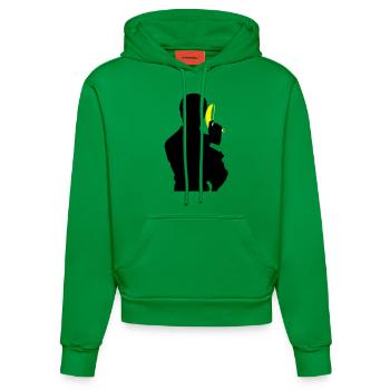 Agent BANANA - Sweat à capuche bio ajusté fabriqué en UE - City Green - Devant