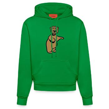 Gardez dessinée drôle - Sweat à capuche bio ajusté fabriqué en UE - City Green - Devant