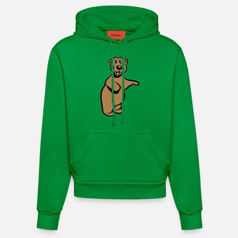 Gardez dessinée drôle - Sweat à capuche bio ajusté fabriqué en UE - City Green