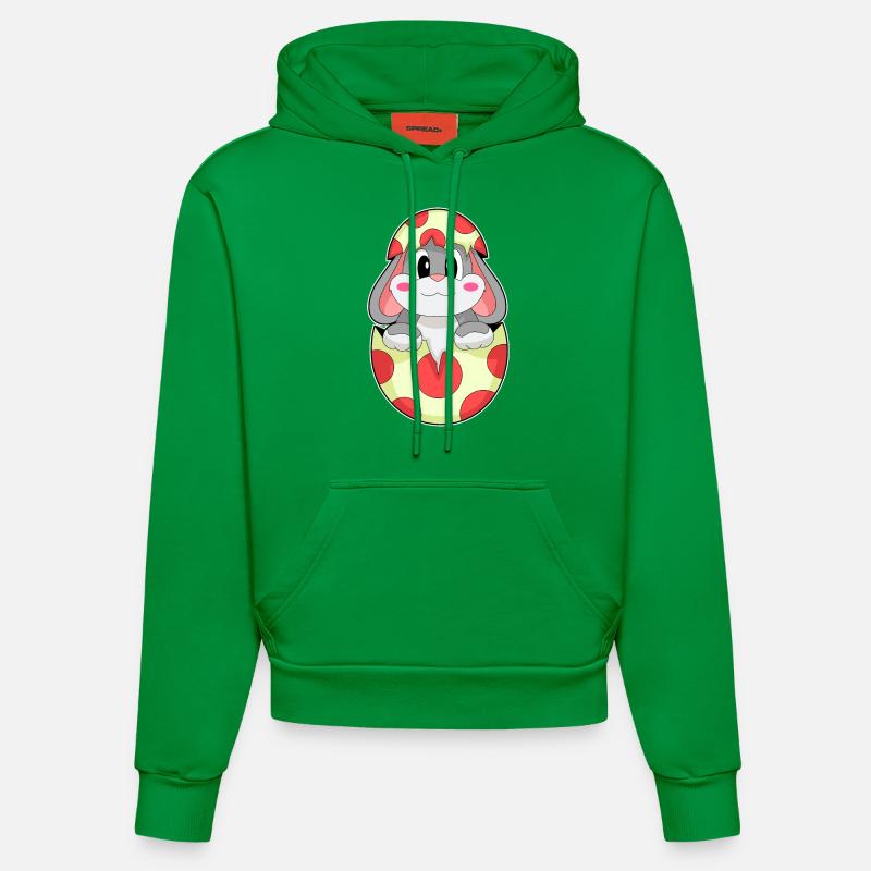 Oeuf de lapin - Sweat à capuche bio ajusté fabriqué en UE - City Green