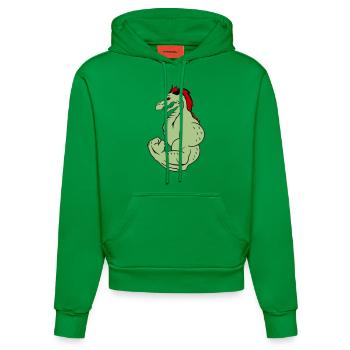 strong dragon 02 - Organic Fitted Hoodie Made in EU - City Green - Vorne