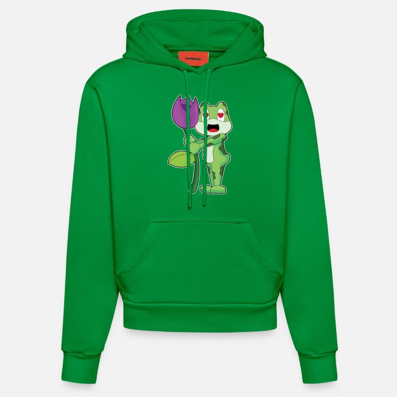 Fleur de grenouille - Sweat à capuche bio ajusté fabriqué en UE - City Green