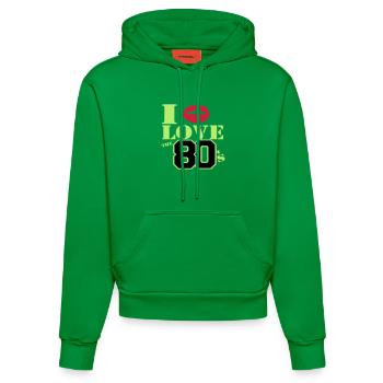 Ich liebe die 80er Jahre - Organic Fitted Hoodie Made in EU - City Green - Vorne