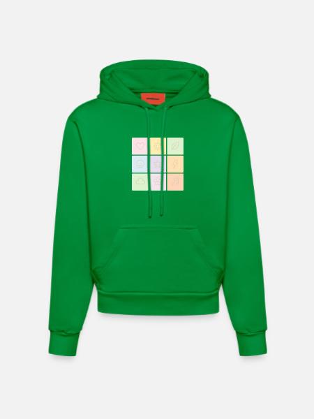 Pastel Bento Vibes - Organic Fitted Hoodie Made in EU - City Green