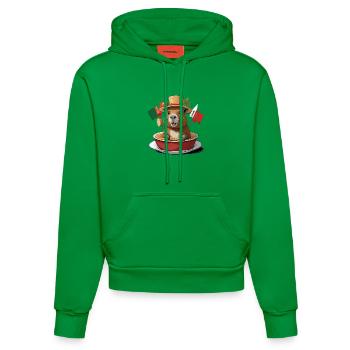 Charmantes Wasserschwein in festlichen Nudeln - Organic Fitted Hoodie Made in EU - City Green - Vorne