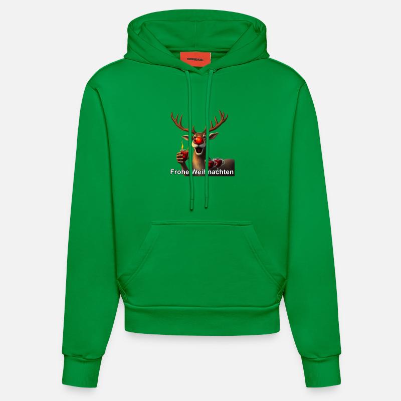 Renne au vin chaud Joyeux Noël - Sweat à capuche bio ajusté fabriqué en UE - City Green