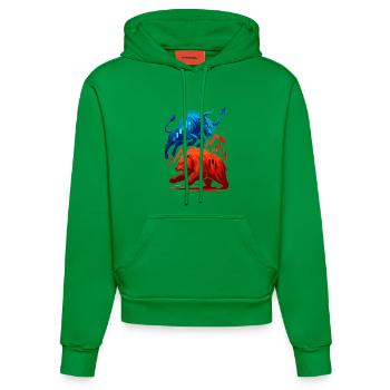 Bull contre Bear Boursiers Actions de Wall Street Fight - Sweat à capuche bio ajusté fabriqué en UE - City Green - Devant