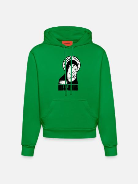Holy Mary - Organic Fitted Hoodie Made in EU - City Green