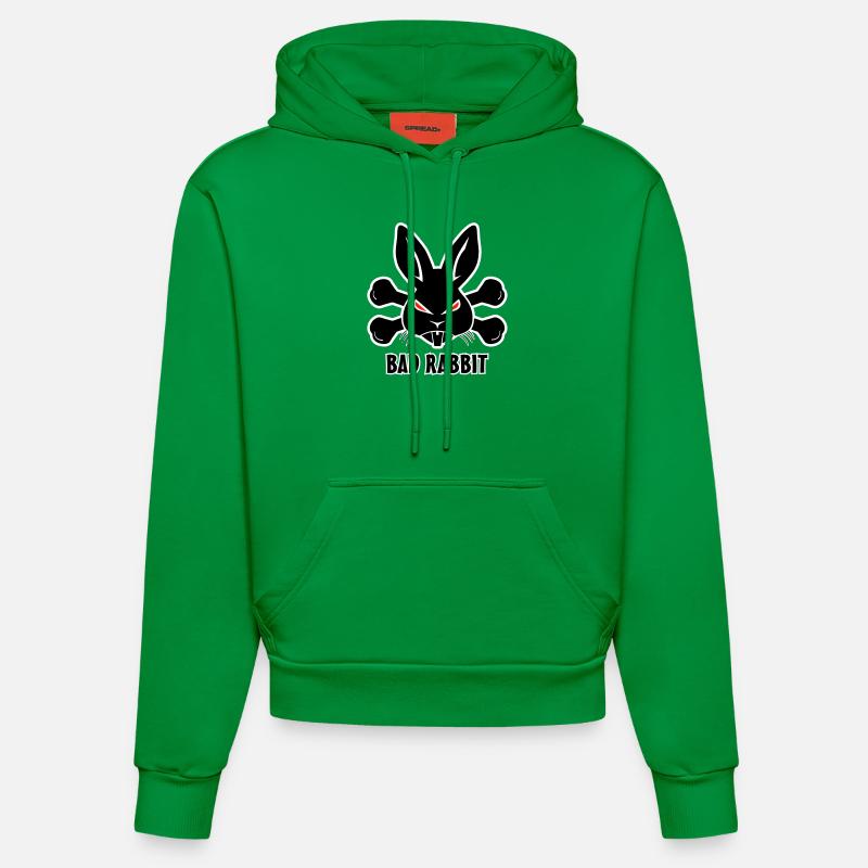 Bad Rabbit Lapin - Sweat à capuche bio ajusté fabriqué en UE - City Green