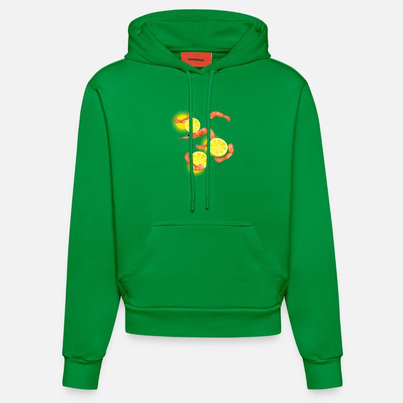 Garnelen oder Shrimps mit Zitronen Scheiben - Organic Fitted Hoodie Made in EU - City Green
