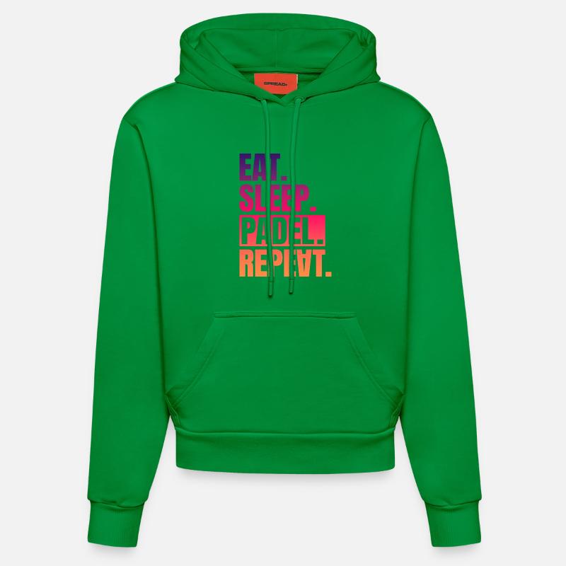 Manger dormir Padel répéter - Sweat à capuche bio ajusté fabriqué en UE - City Green