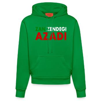 women life freedom Zan zendegi azadi - Organic Fitted Hoodie Made in EU - City Green - Vorne