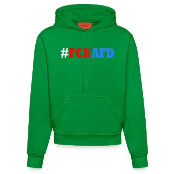 Fck afd - Organic Fitted Hoodie Made in EU - City Green - Vorne