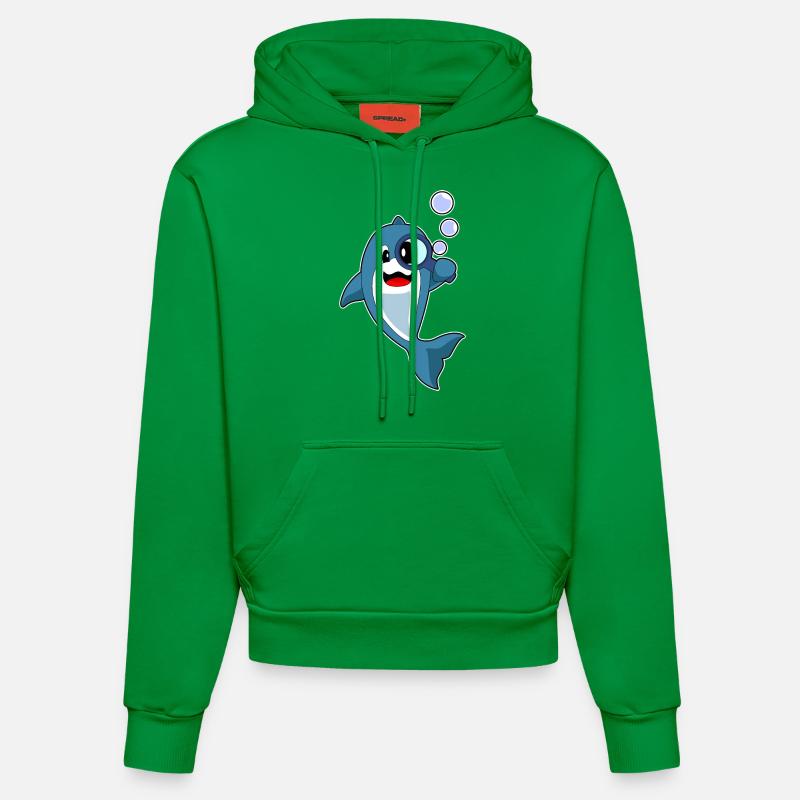 Loupe détective dauphin - Sweat à capuche bio ajusté fabriqué en UE - City Green