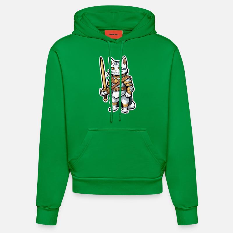 Bande dessinée Cat Knight - Sweat à capuche bio ajusté fabriqué en UE - City Green