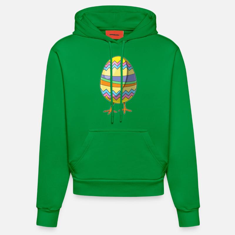 Poussin oeuf de Pâques - Sweat à capuche bio ajusté fabriqué en UE - City Green