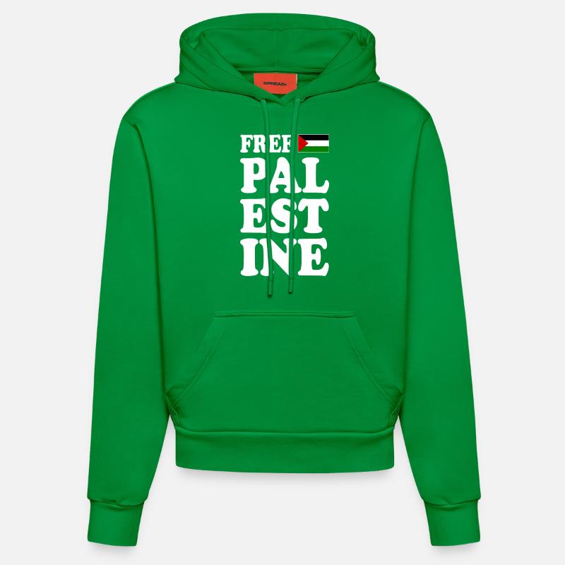 Free palestine - Sweat à capuche bio ajusté fabriqué en UE - City Green