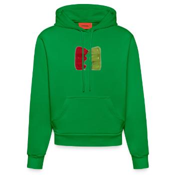 Gummibärchen Kuss - Organic Fitted Hoodie Made in EU - City Green - Vorne