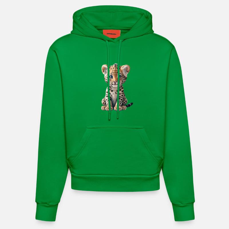 Bébé léopard - Sweat à capuche bio ajusté fabriqué en UE - City Green