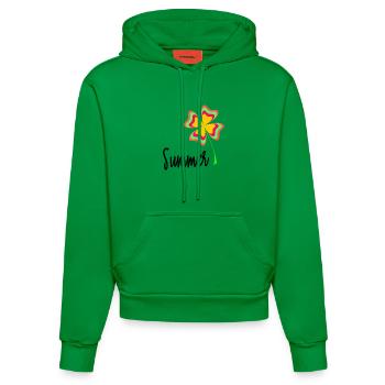 FEIERTAG. FROHE FEIERTAGE. GELIEBTE. MEISTER. LEHRER - Organic Fitted Hoodie Made in EU - City Green - Vorne