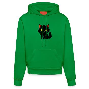 Chaton doux - Sweat à capuche bio ajusté fabriqué en UE - City Green - Devant