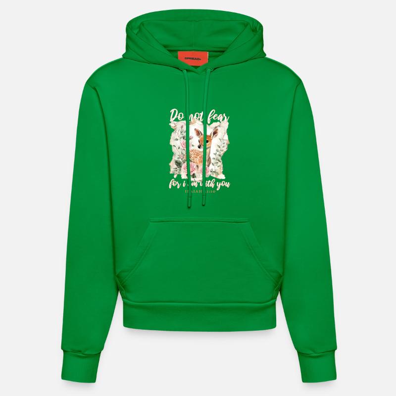 Versets bibliques de cerfs chrétiens - Sweat à capuche bio ajusté fabriqué en UE - City Green