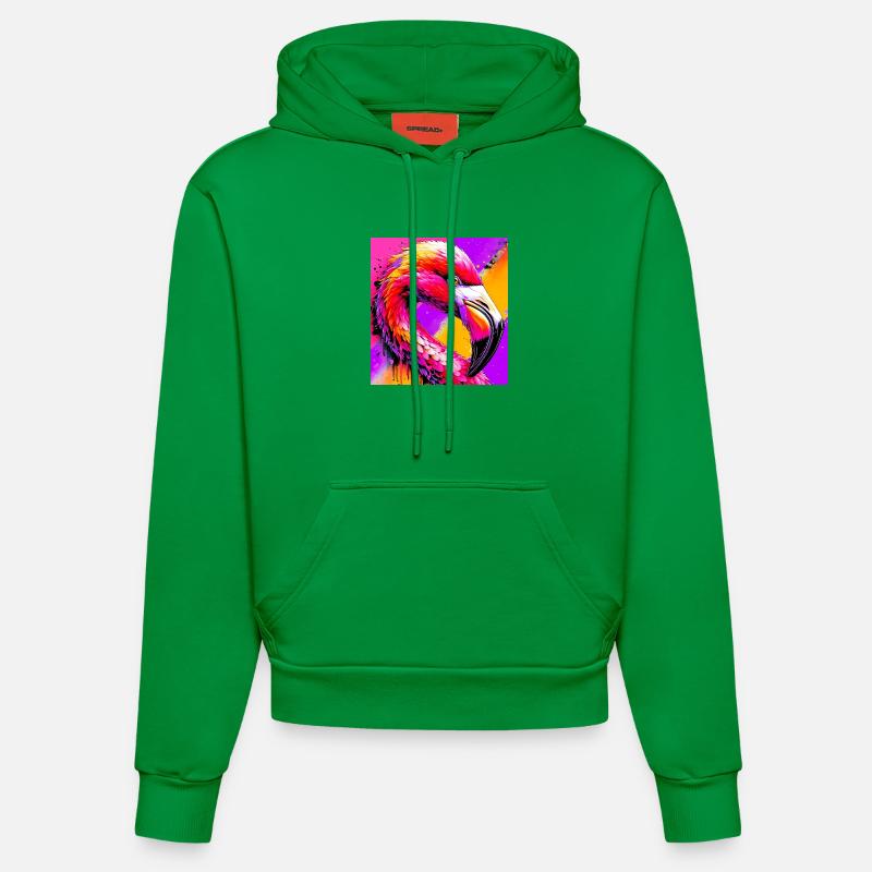 Flamant - Sweat à capuche bio ajusté fabriqué en UE - City Green
