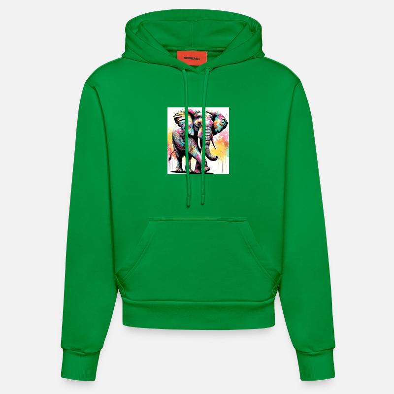 éléphant - Sweat à capuche bio ajusté fabriqué en UE - City Green