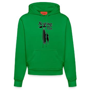 surfing team - Sweat à capuche bio ajusté fabriqué en UE - City Green - Devant