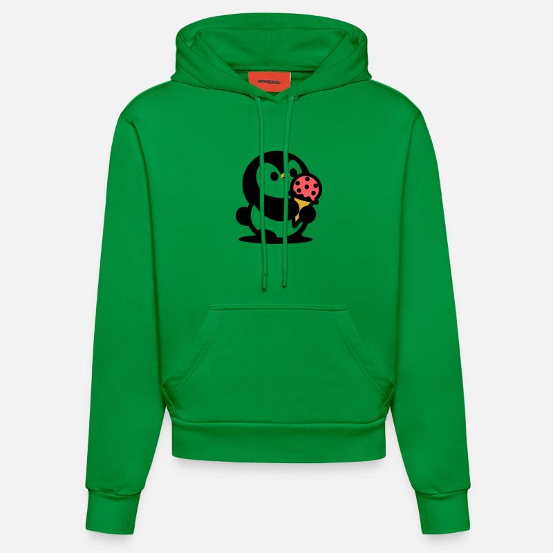 Petit manchot avec de la glace - Sweat à capuche bio ajusté fabriqué en UE - City Green