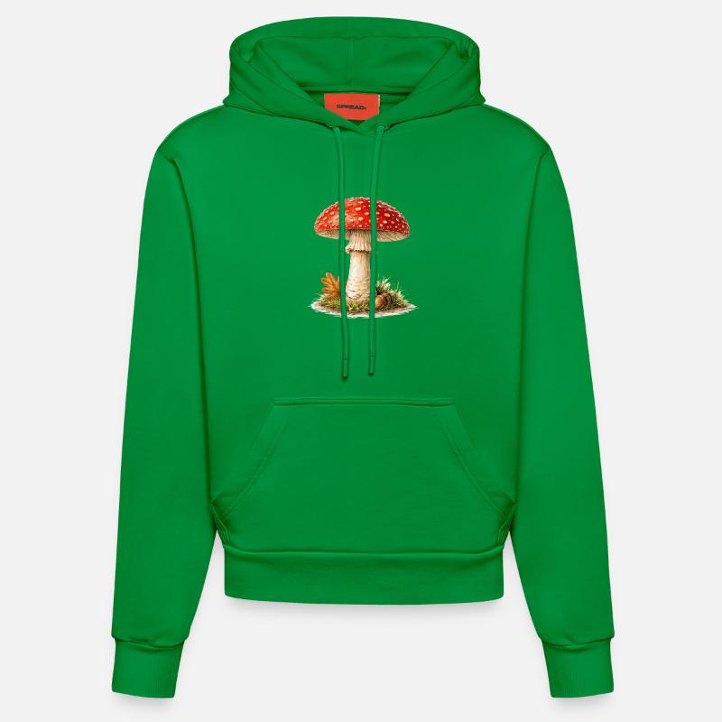 Rêve d’automne de champignon - Sweat à capuche bio ajusté fabriqué en UE - City Green