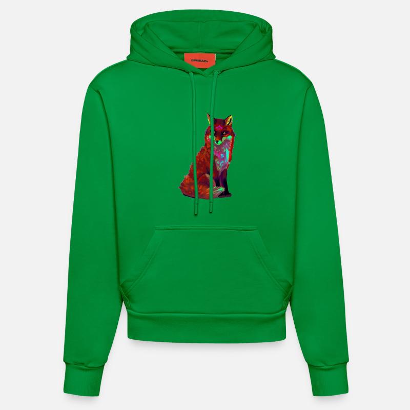 renard rouge - Sweat à capuche bio ajusté fabriqué en UE - City Green