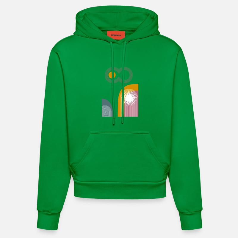 Graphique abstrait Pink Infinity Sun - Sweat à capuche bio ajusté fabriqué en UE - City Green