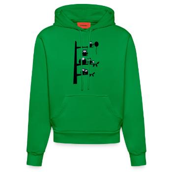 viele eulen - Organic Fitted Hoodie Made in EU - City Green - Vorne