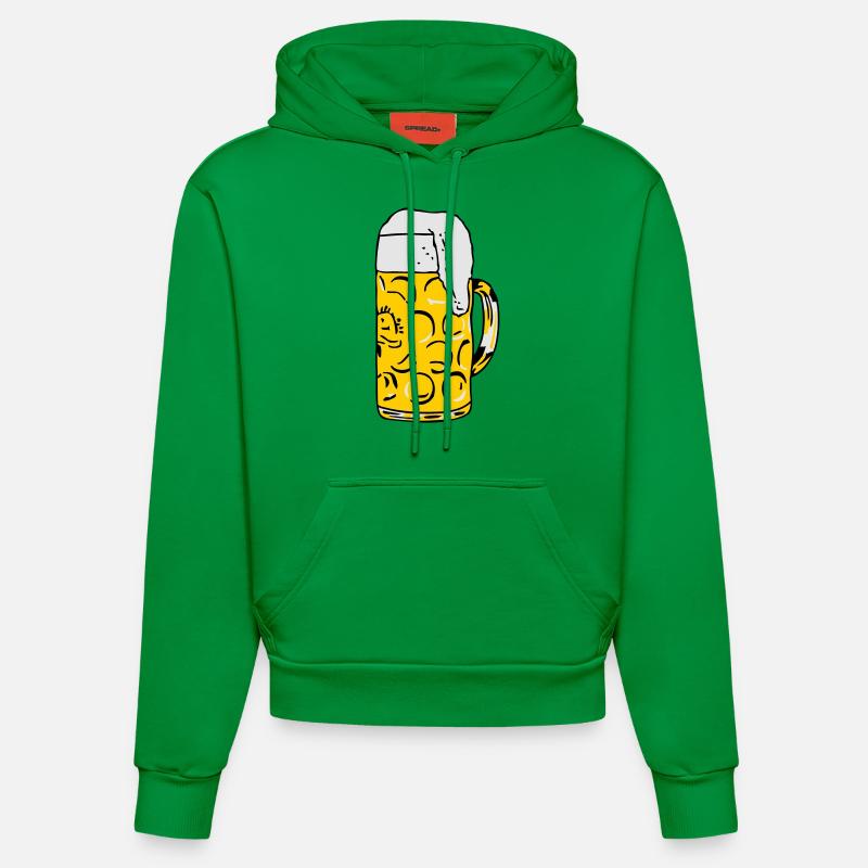 Bière - Sweat à capuche bio ajusté fabriqué en UE - City Green
