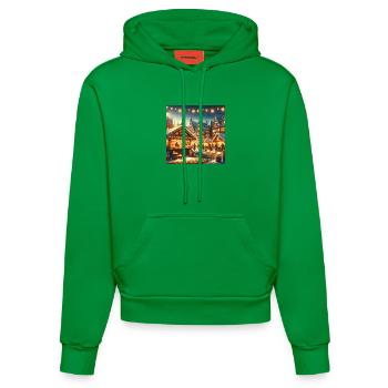 Christmas market - Organic Fitted Hoodie Made in EU - City Green - Front