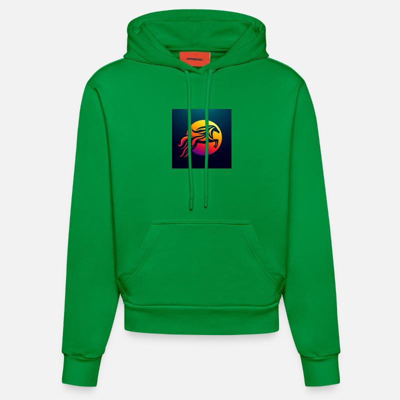 Cavalier à cheval 2 - Sweat à capuche bio ajusté fabriqué en UE - City Green