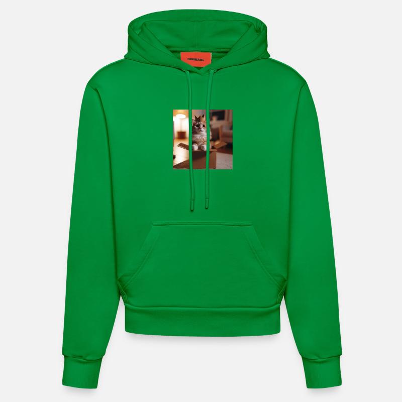 Drôle de chat - Sweat à capuche bio ajusté fabriqué en UE - City Green