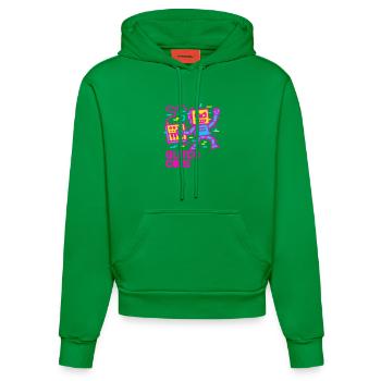 Glitchcore! - Organic Fitted Hoodie Made in EU - City Green - Vorne