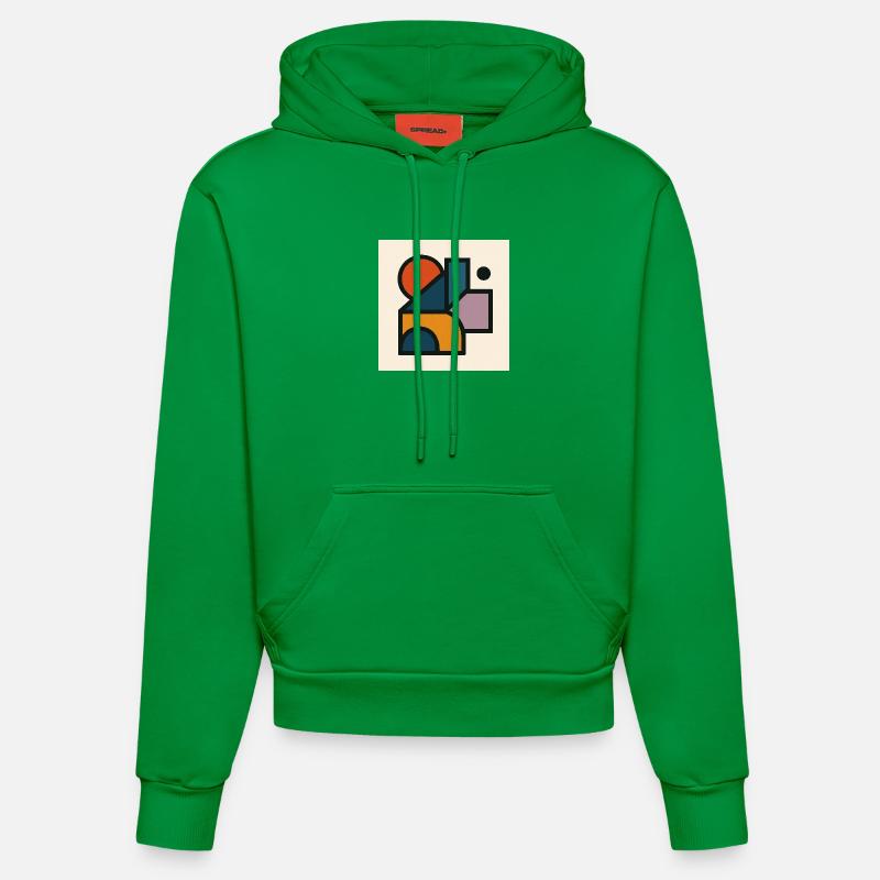 Formes Géométriques Contrastées - Sweat à capuche bio ajusté fabriqué en UE - City Green