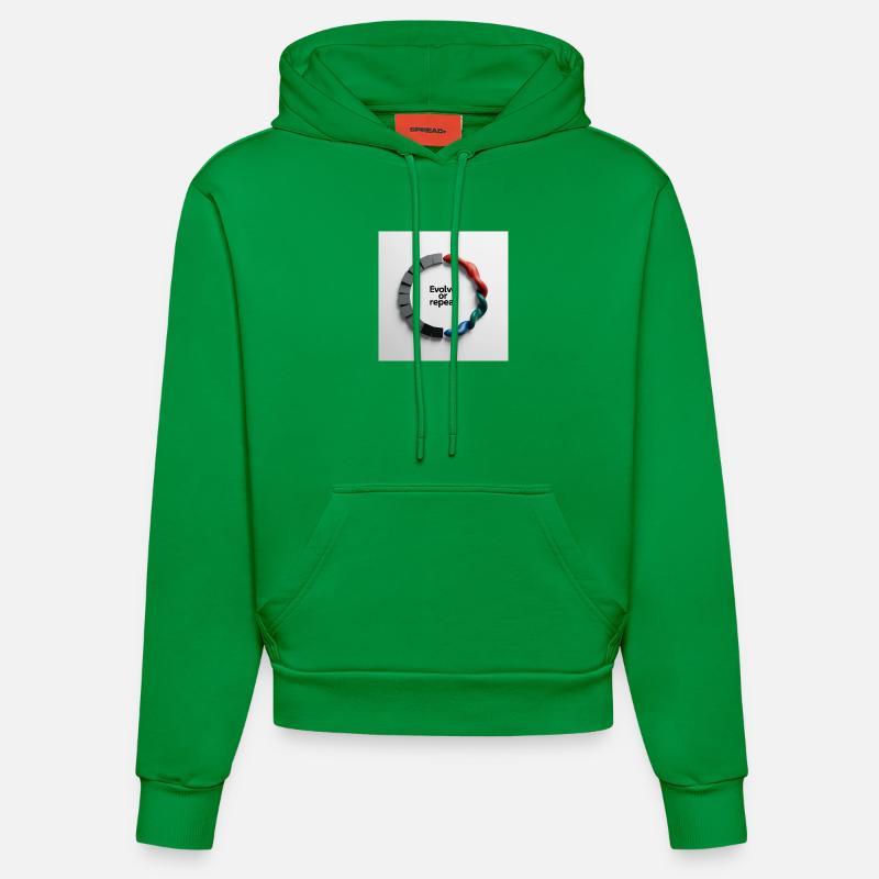Evolve or Repeat - Organic Fitted Hoodie Made in EU - City Green