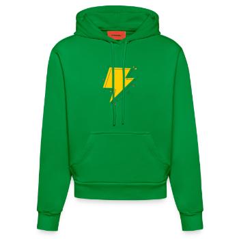 Dynamic Ray in Yellow and Black - Organic Fitted Hoodie Made in EU - City Green - Front