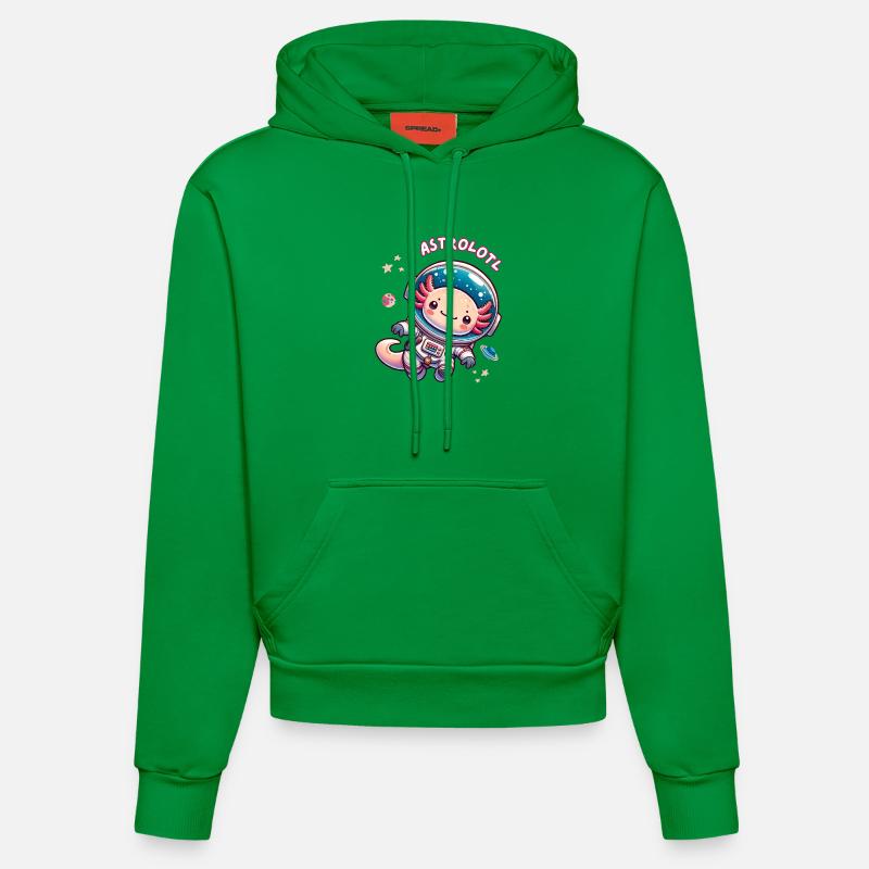 Astronaute axolotl dans l’espace - Kawaii Art - Sweat à capuche bio ajusté fabriqué en UE - City Green
