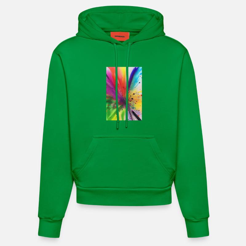 Éclaboussures de couleur - Sweat à capuche bio ajusté fabriqué en UE - City Green