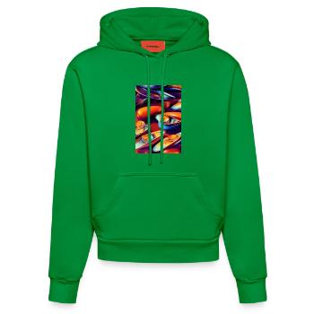Mussels - Organic Fitted Hoodie Made in EU - City Green - Front