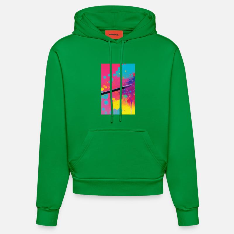 Art abstrait - Sweat à capuche bio ajusté fabriqué en UE - City Green