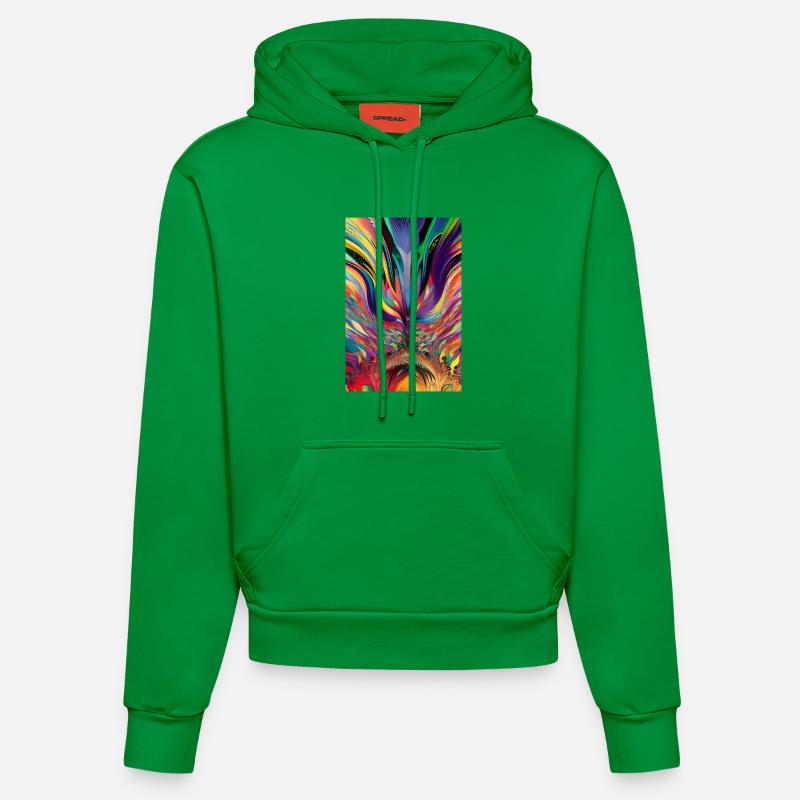 Art abstrait - Sweat à capuche bio ajusté fabriqué en UE - City Green
